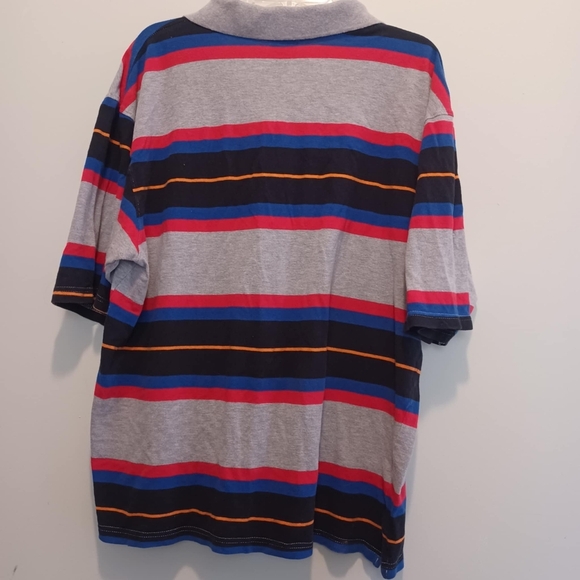 Mens Size 4XL Blue Gear Short Sleeve‎ Crewneck Multi Colored Striped 100% Cotton - Picture 2 of 6